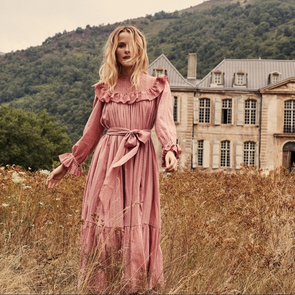 Sold❤️SALE❤️Doen pink Hillside dress long sleeve - Picture 1 of 11
